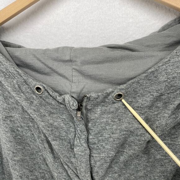 EILEEN FISHER Jacket S Organic Cotton Jersey Duster Hoodie Full Zip Gray USA - Picture 10 of 11